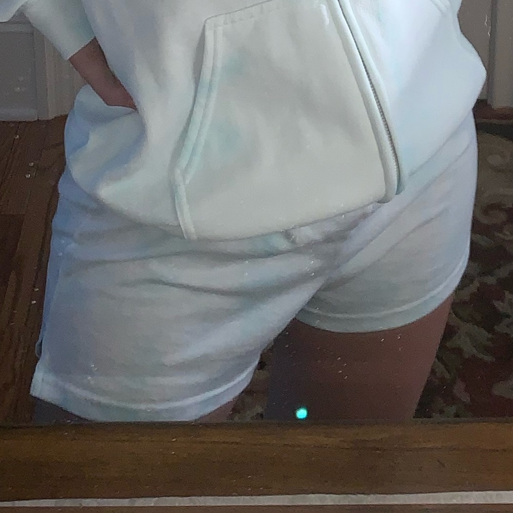light blue tie dyed shorts